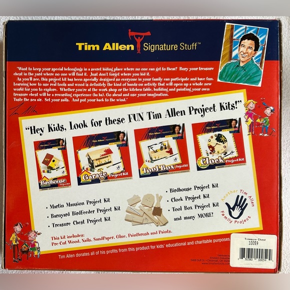 Tim Allen Treasure Chest Project Kit. Never Opened. Wooden Box Craft - Picture 2 of 3